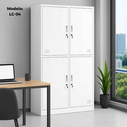 Locker Metálico 4 Puertas Blanco LC-04 Fuerza Metal