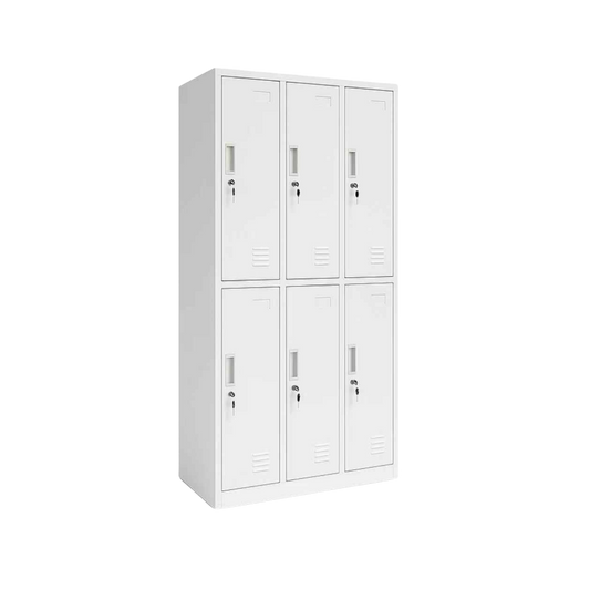 Locker Metálico 6 Puertas Blanco LC-06