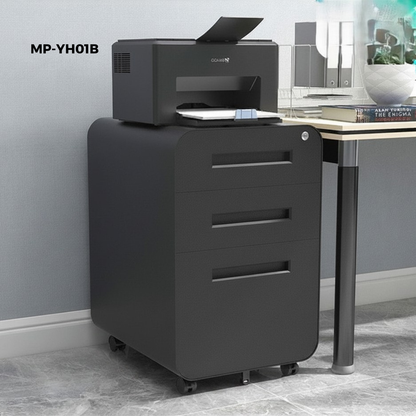 Archivero Metálico de 3 Cajones con Llave y Llantas  Serie YH