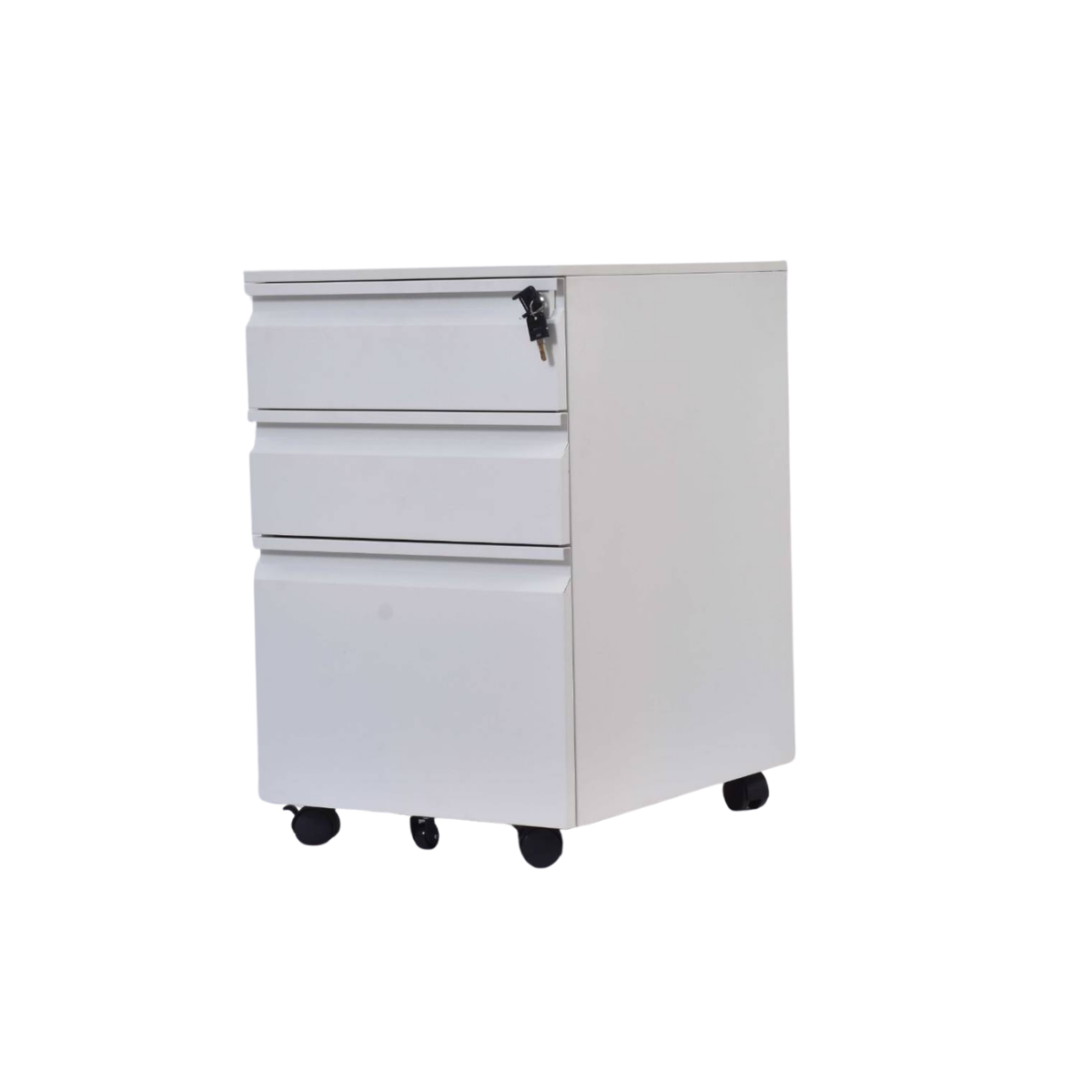Archivero Metálico de 3 Cajones con Llave y Llantas Serie YZ
