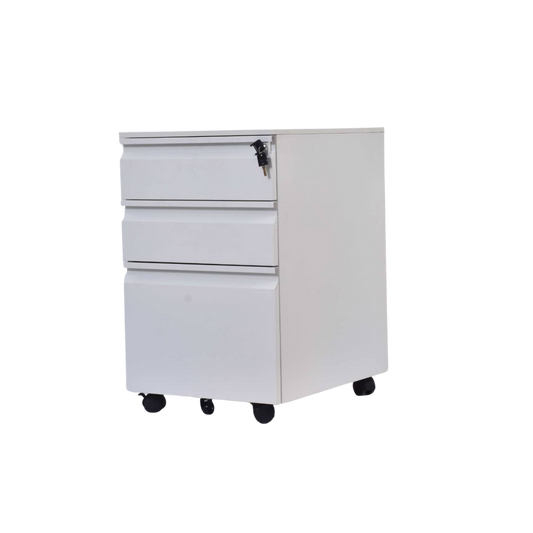 Archivero Metálico de 3 Cajones con Llave y Llantas Serie YZ