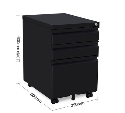 Archivero De 3 Cajones Con Llave Y Llantas  MP-YZ01W  YZ01B