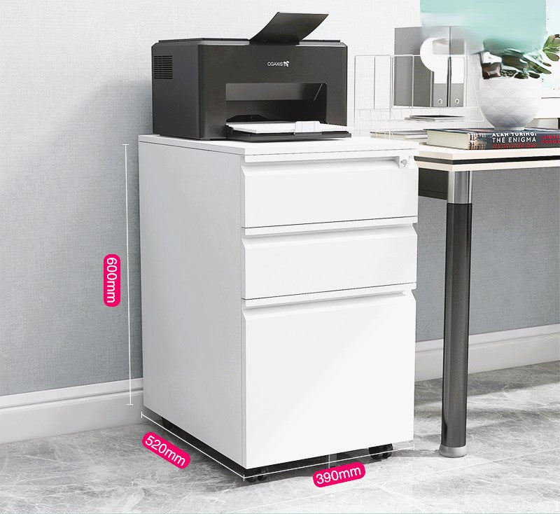 Archivero De 3 Cajones Con Llave Y Llantas  MP-YZ01W  YZ01B