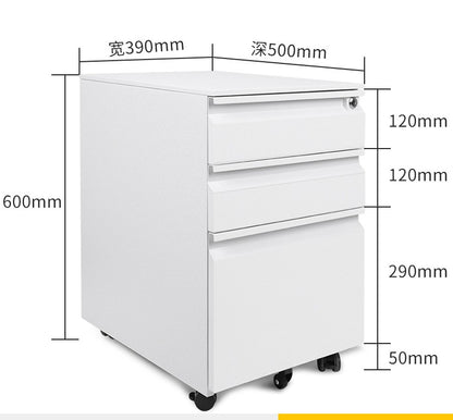 Archivero De 3 Cajones Con Llave Y Llantas  MP-YZ01W  YZ01B