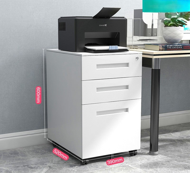 Archivero De 3 Cajones Con Llave Y Llantas  Model MP-FL01W  FL01B