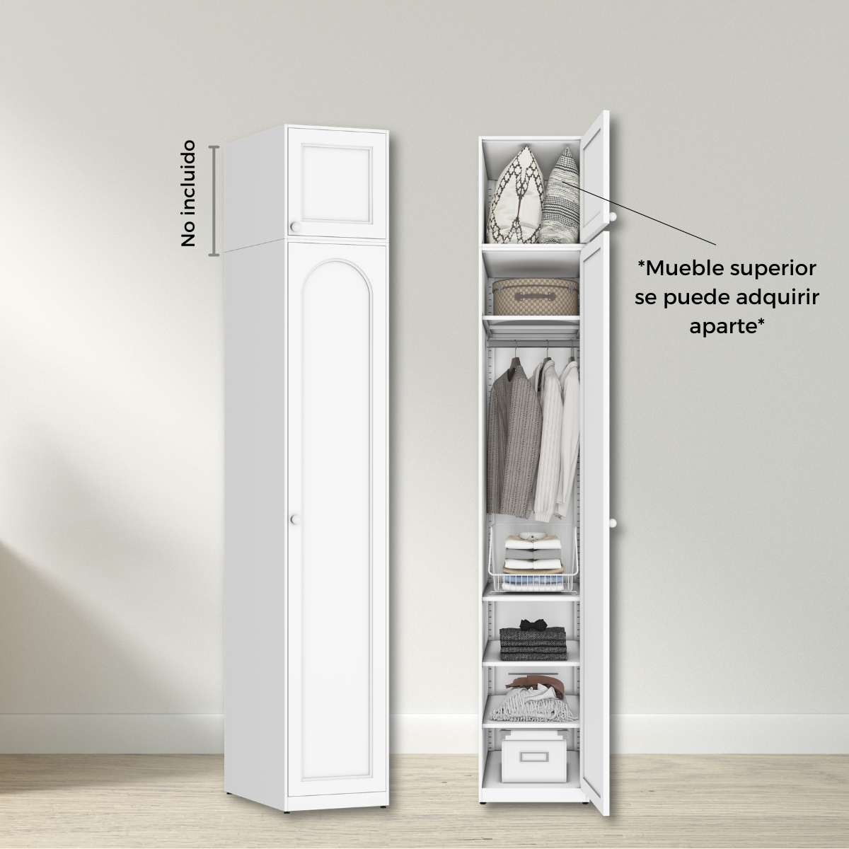 Ropero Closet Armario Metálico 1 Puerta con Colgador