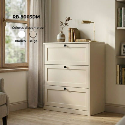 3-tier metal chest of drawers