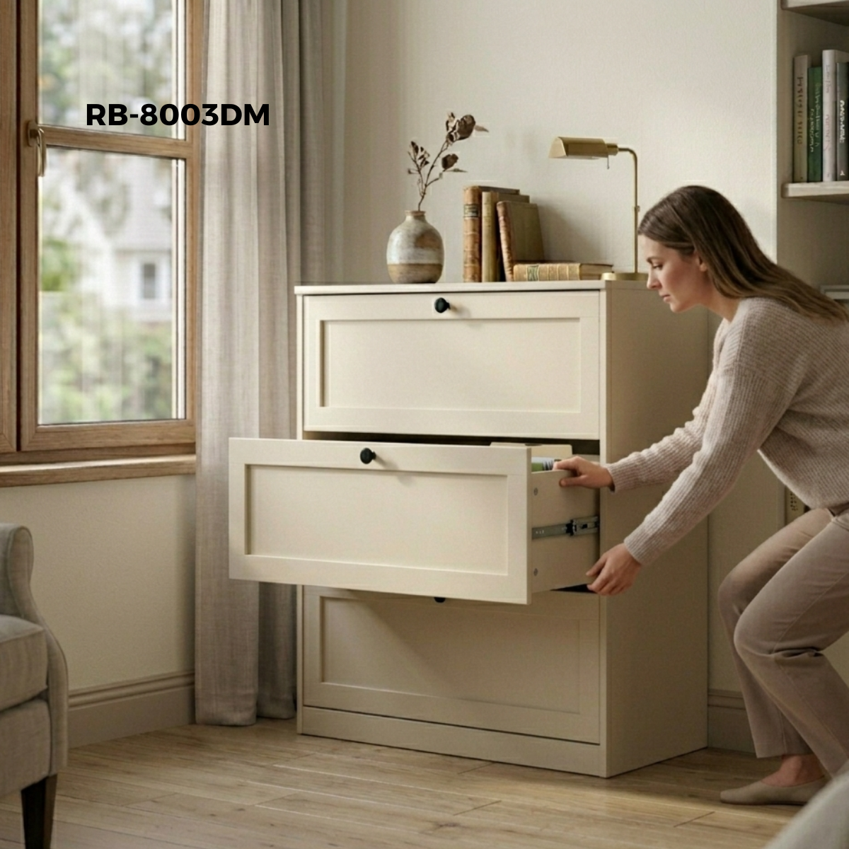 3-tier metal chest of drawers