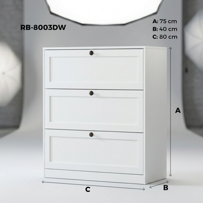 3-tier metal chest of drawers