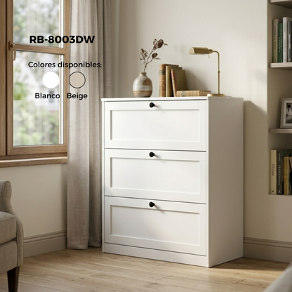3-tier metal chest of drawers