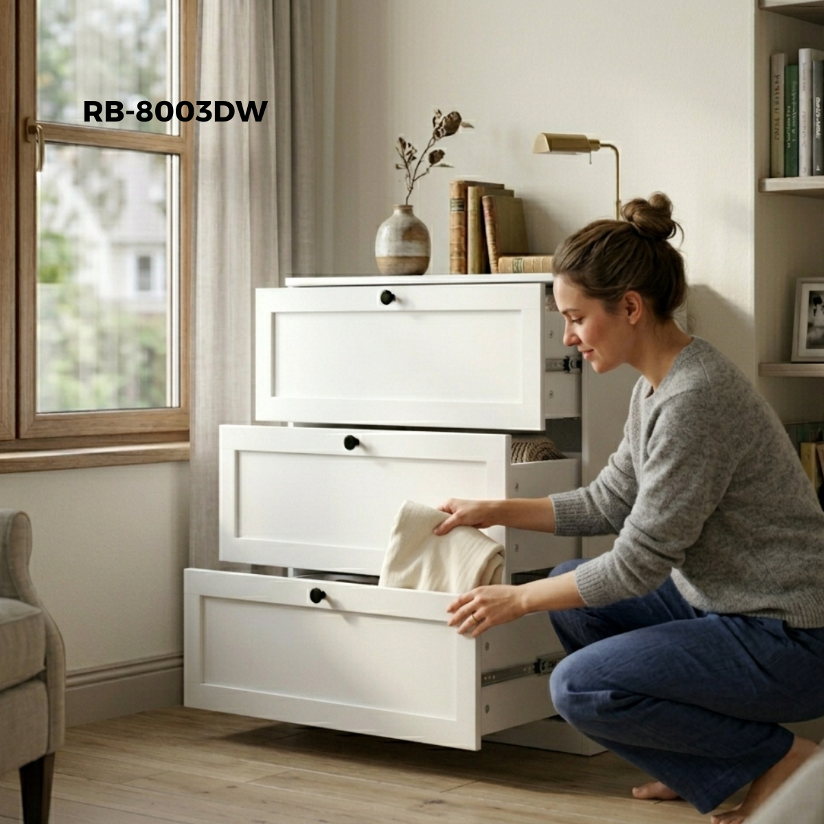 3-tier metal chest of drawers