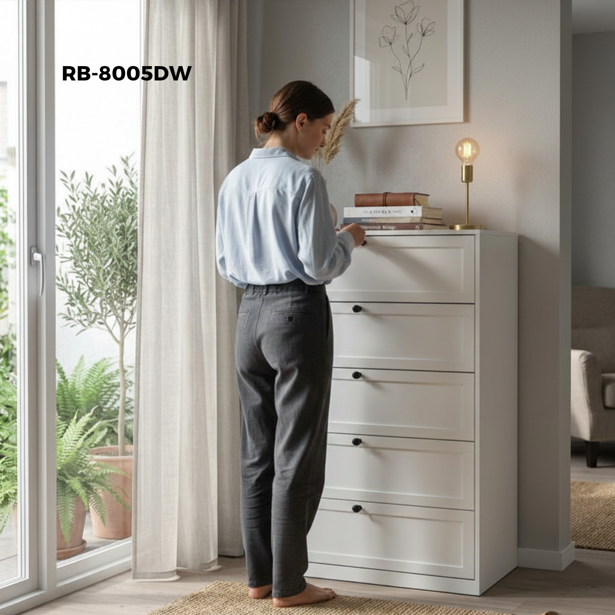 5-tier metal chest of drawers