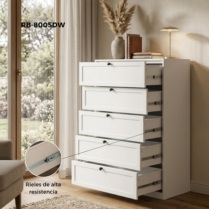 5-tier metal chest of drawers