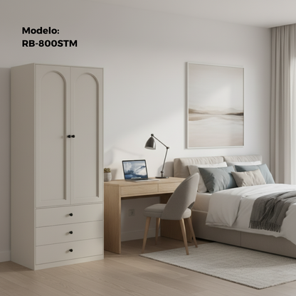 Armario Modular 2 Puertas con 3 cajoneras