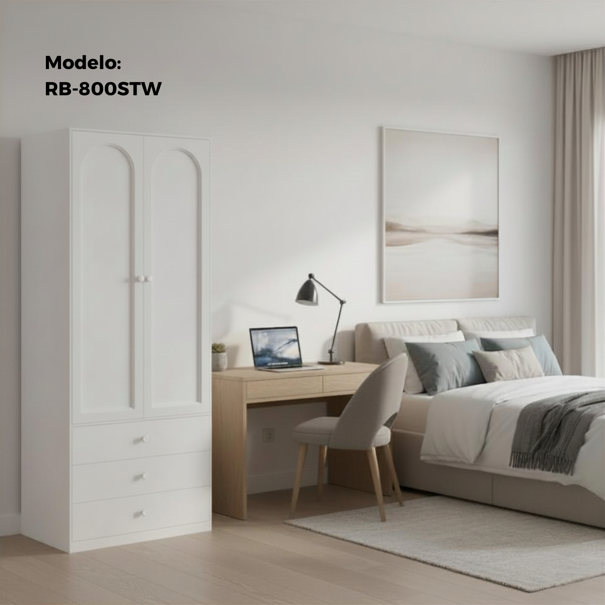 Armario Modular 2 Puertas con 3 cajoneras