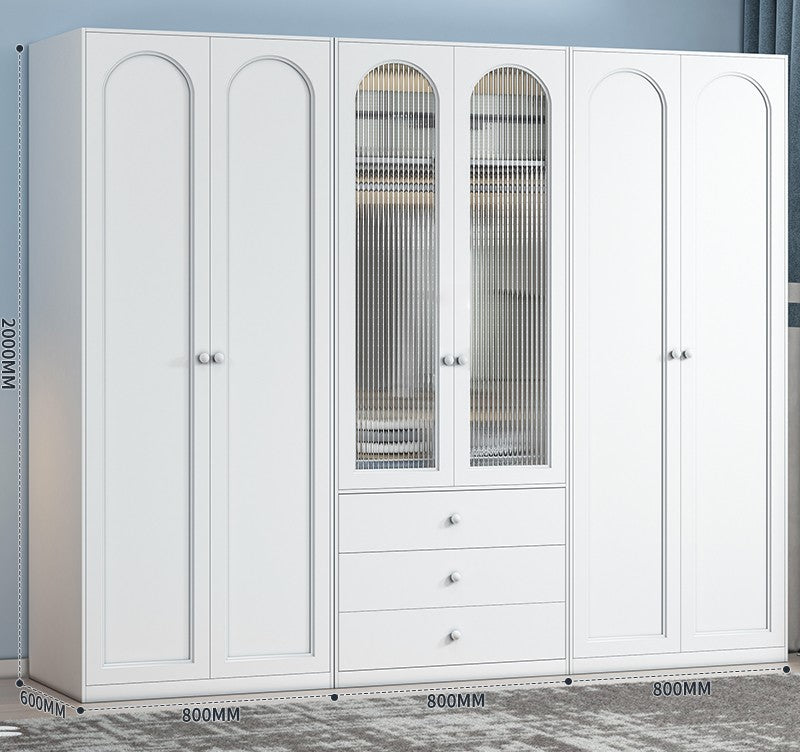 Metal Wardrobe Closet with 2 Doors, Hanging Rail, and Drawers