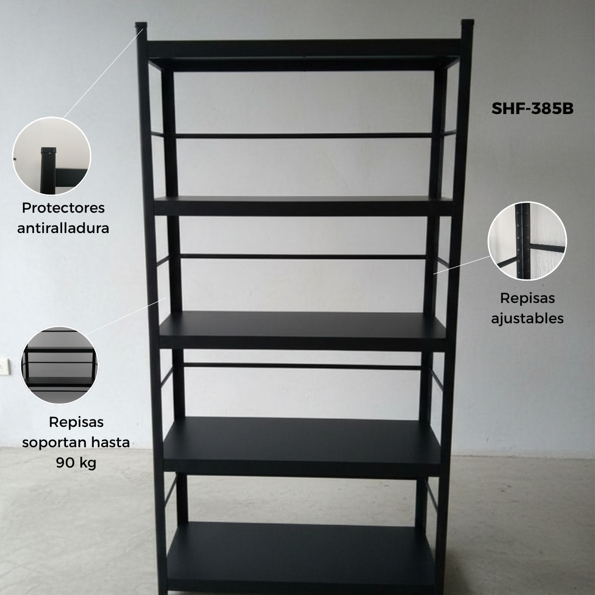 Librero Metálico de Acero – 5 Niveles