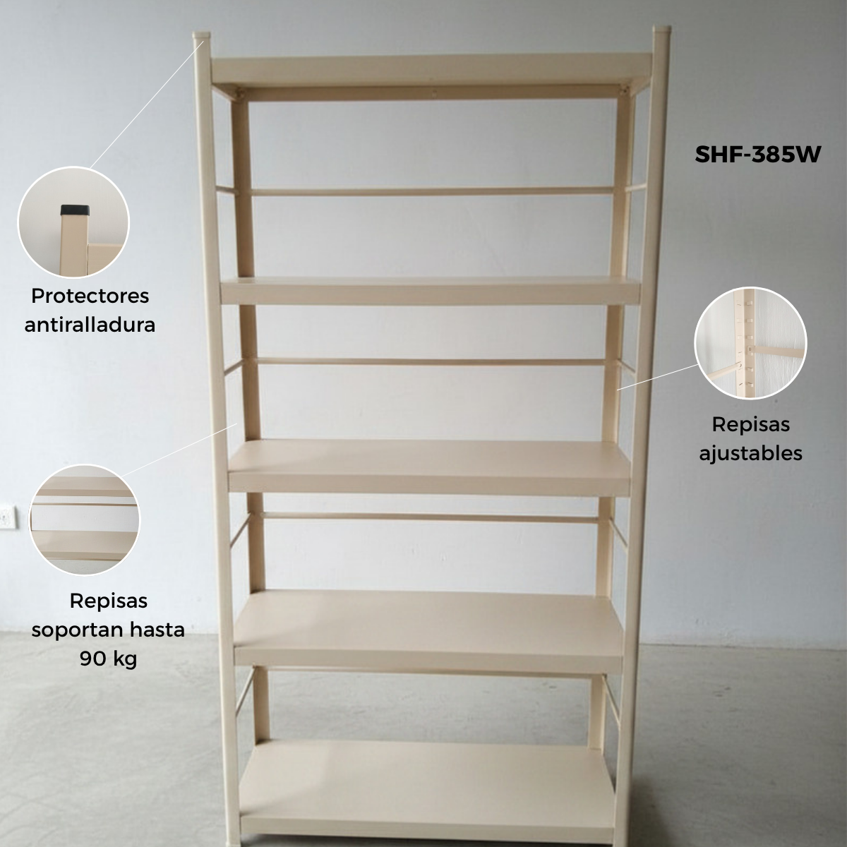 Librero Metálico de Acero – 5 Niveles
