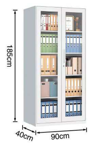 Metal Filing Cabinet Closet with Full Transparent Door