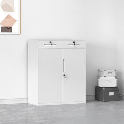 Filing Cabinet with Shelving Unit, Doors, and Drawers