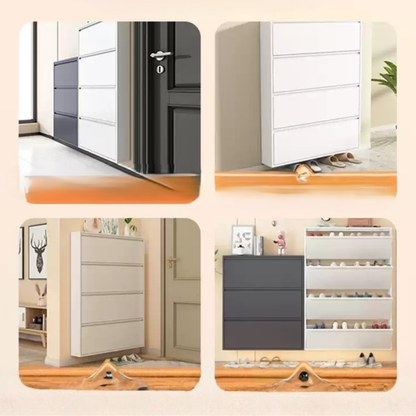 Zapatero Metal Moderno Organizador 4 Niveles Blanco