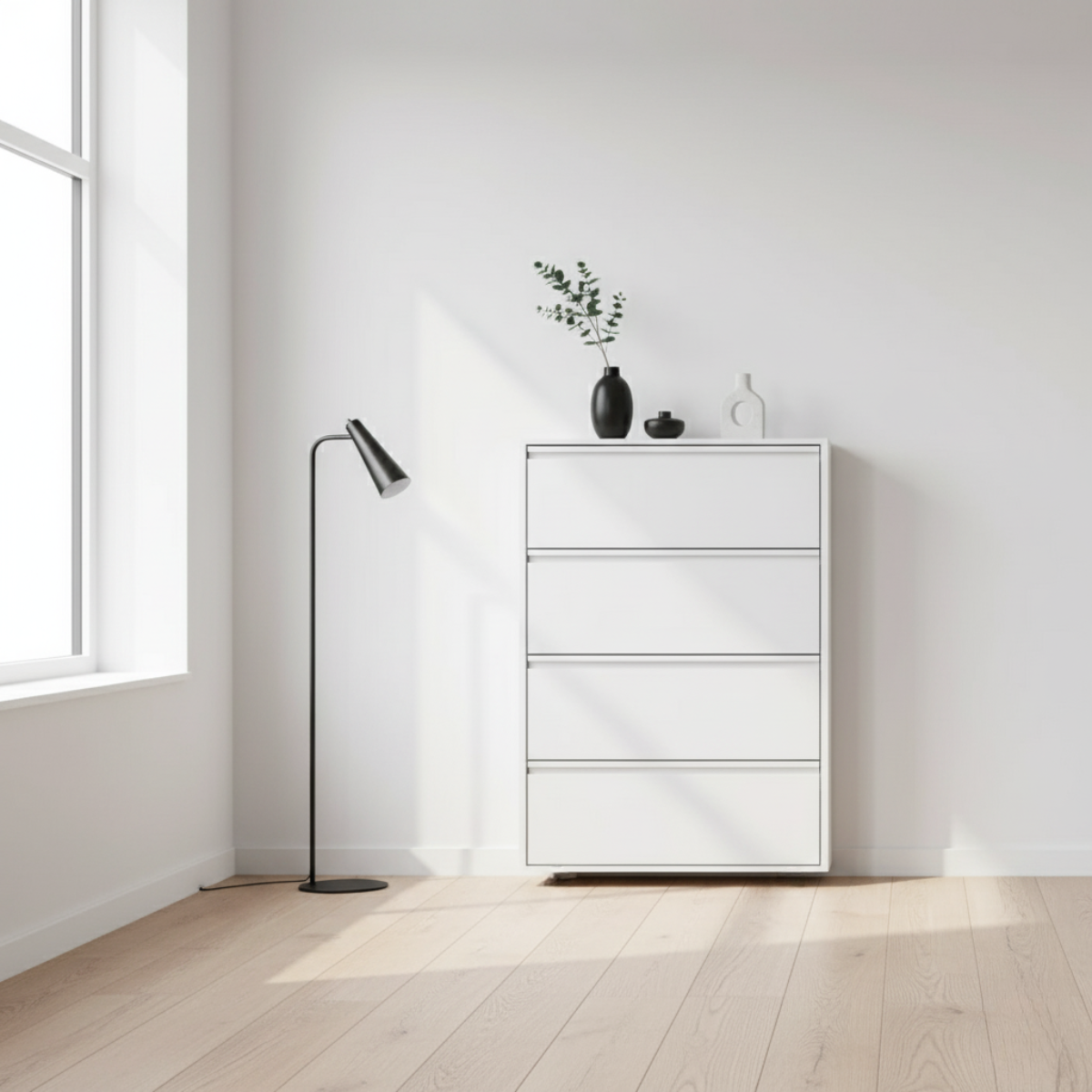 Zapatero Metal Moderno Organizador 4 Niveles Blanco