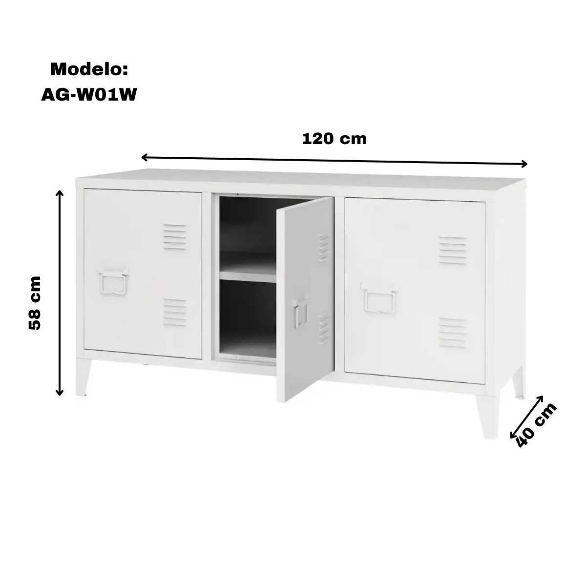 3-Section Horizontal Metal Locker/Organizer