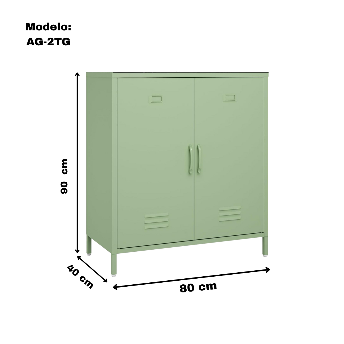 2-Section 2-Door Metal Locker/Organizer