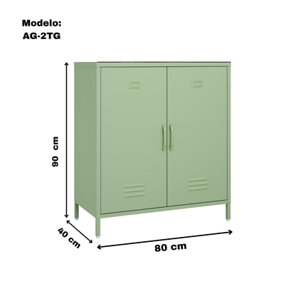 2-Section 2-Door Metal Locker/Organizer