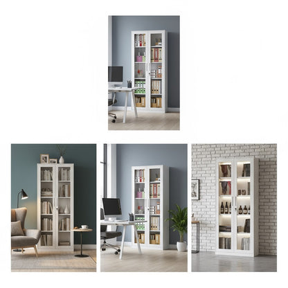 Metal Filing Cabinet Closet with Full Transparent Door