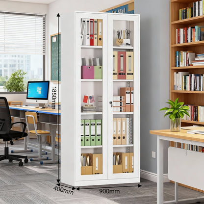 Metal Filing Cabinet Closet with Full Transparent Door