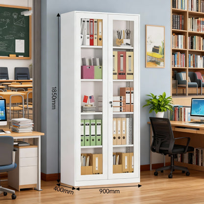 Metal Filing Cabinet Closet with Full Transparent Door