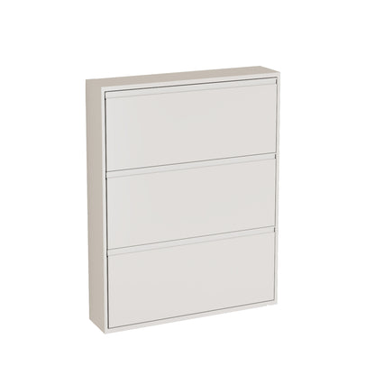 Modern Metal Shoe Rack Organizer with 3 Tiers - White