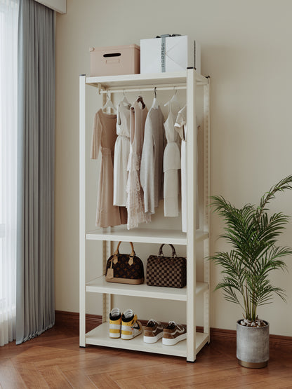 Closet Ropero Gran Capacidad Abierto Armable Fuerza Metal Blanco