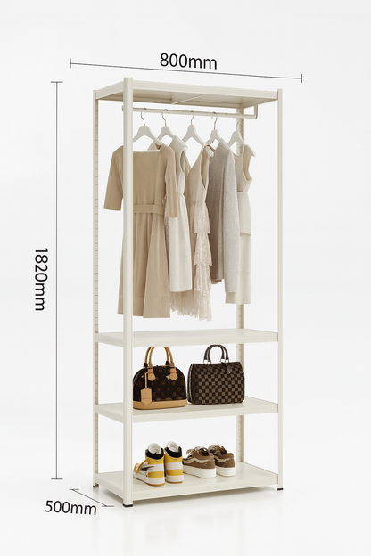 Closet Ropero Gran Capacidad Abierto Armable Fuerza Metal Blanco