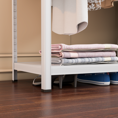 Closet Ropero Gran Capacidad Abierto Armable Fuerza Metal Blanco