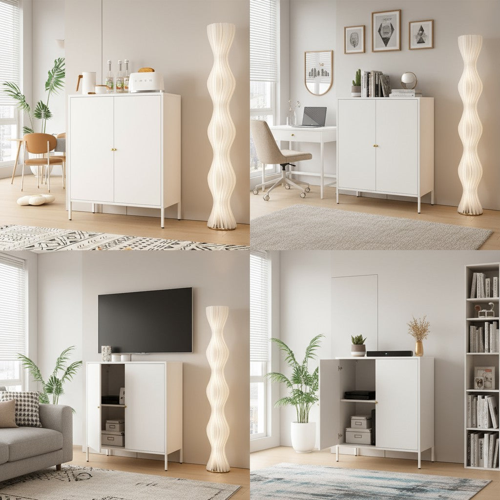 Metal filing cabinet, cupboard type