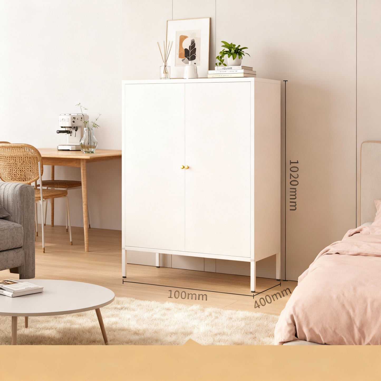 Metal filing cabinet, cupboard type