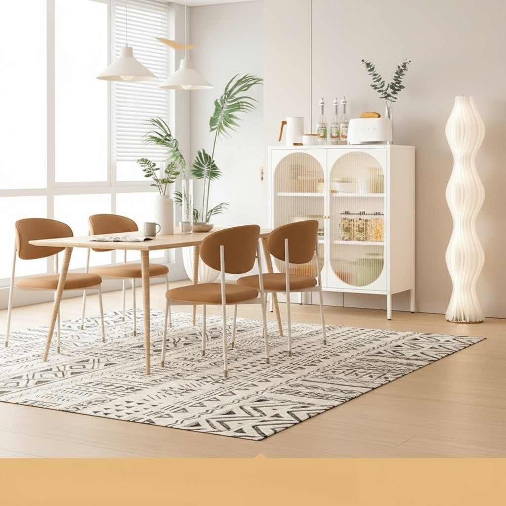 Metal filing cabinet with transparent cupboard-style doors