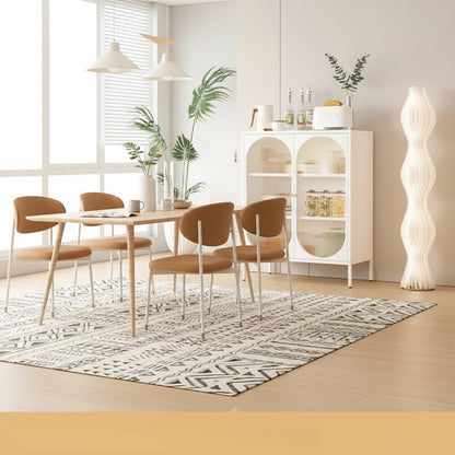 Metal filing cabinet with transparent cupboard-style doors