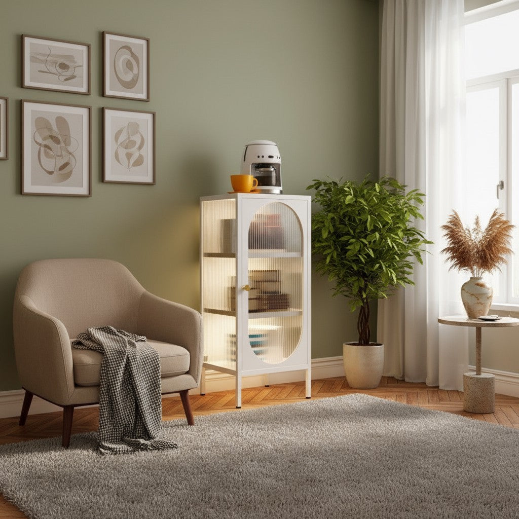 Cabinet with Transparent Cupboard-Style Door