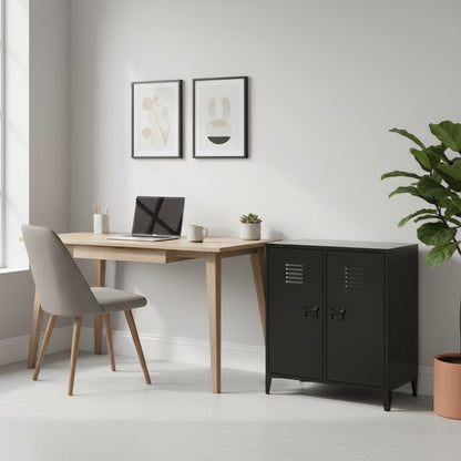 2-Section 2-Door Metal Locker/Organizer