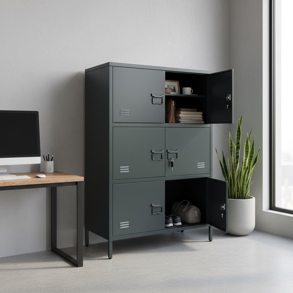 AQUA 6-Section Horizontal Metal Locker/Organizer