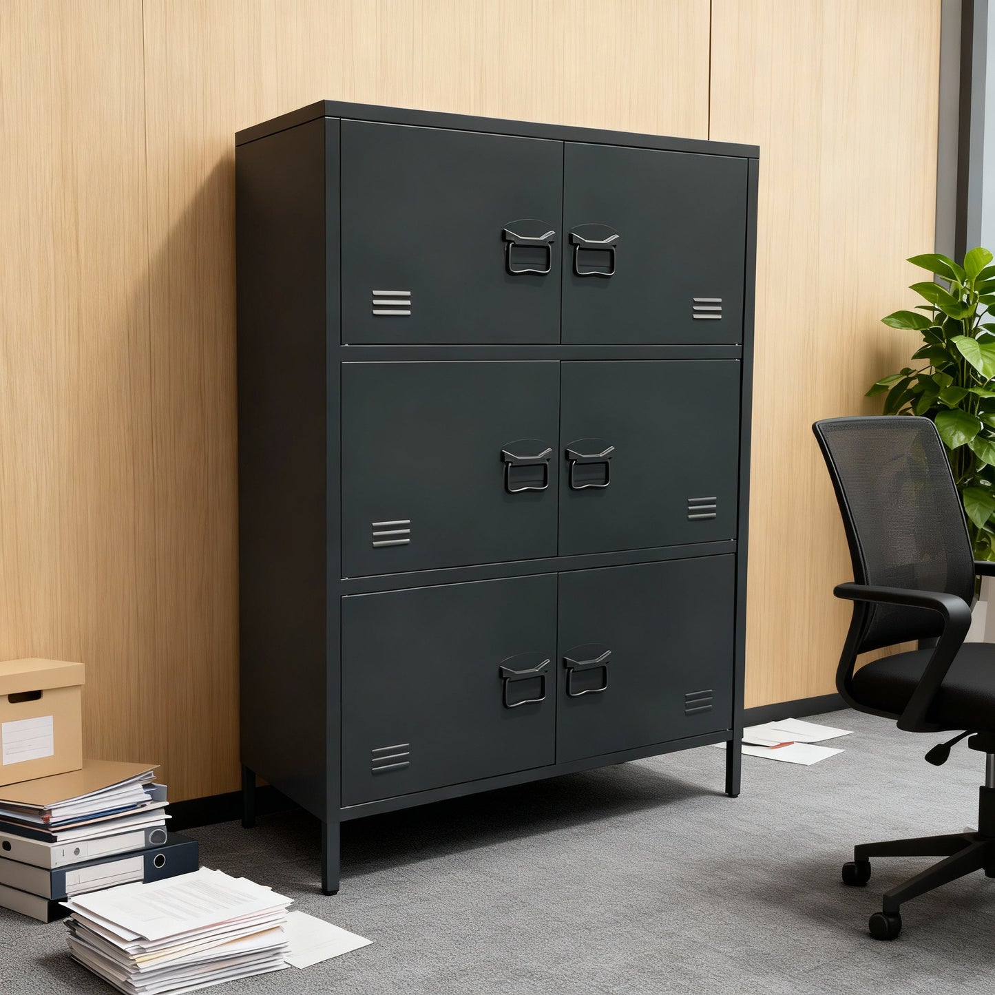 AQUA 6-Section Horizontal Metal Locker/Organizer