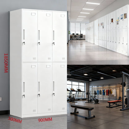 Metal Locker with 6 Doors and Independent Key