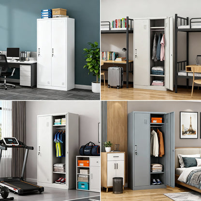 Metal Locker Cabinet with 2 Doors and Key